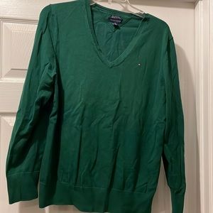 Emerald green Tommy Hilfiger v-neck sweater